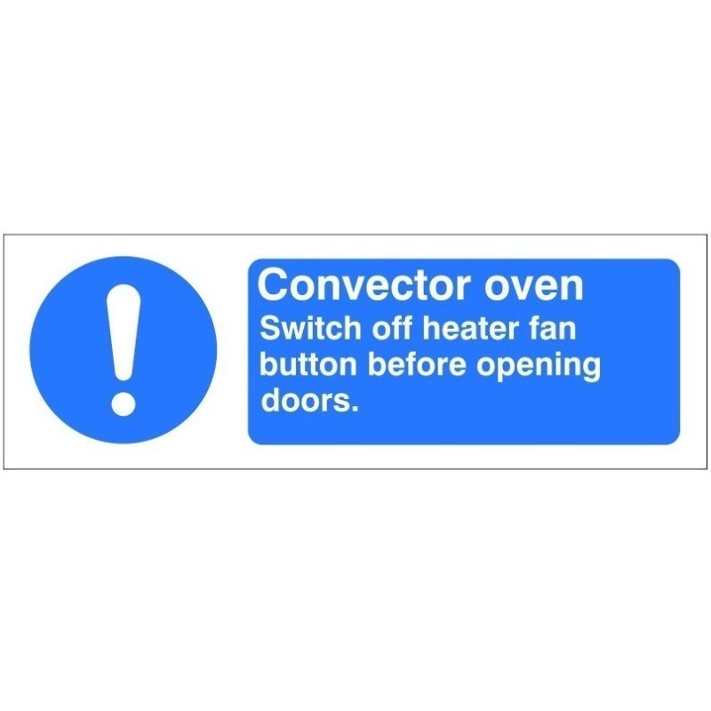 Convector Oven Hygiene Sign