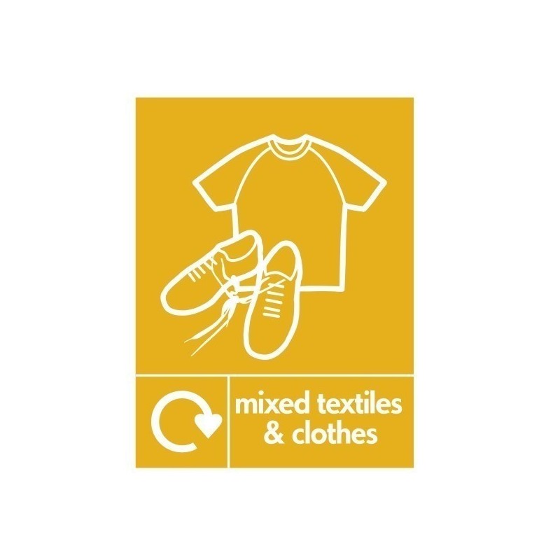 Mixed Textiles And Clothes Recycling Sign