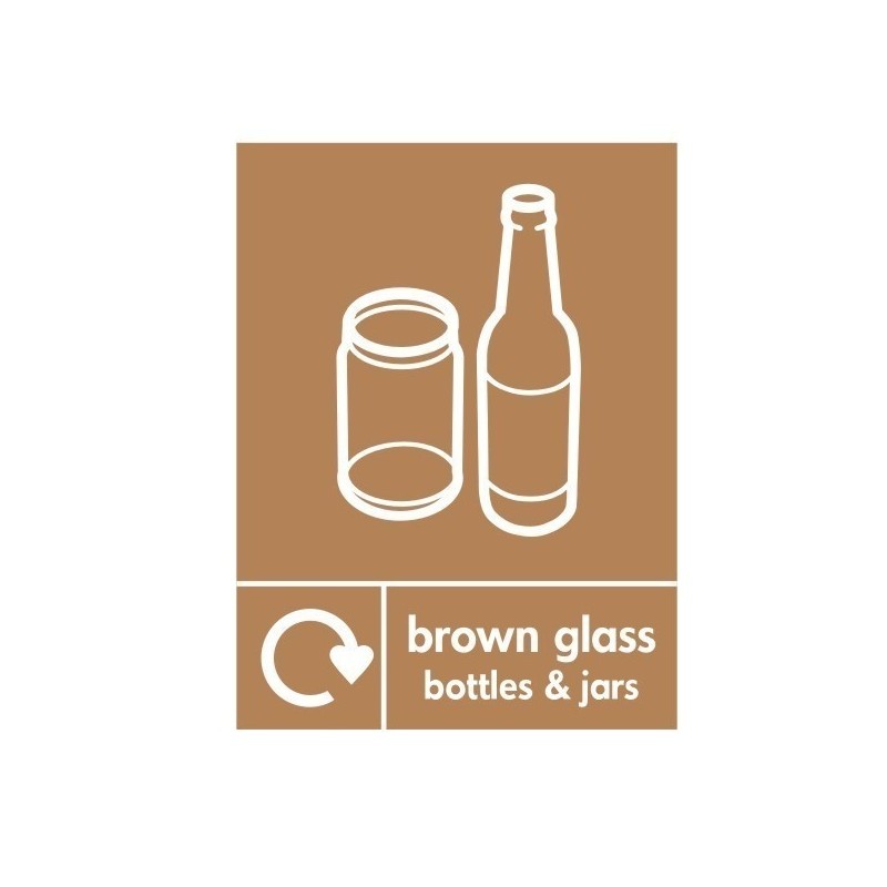 Brown Glass Bottles And Jars Recycling Sign