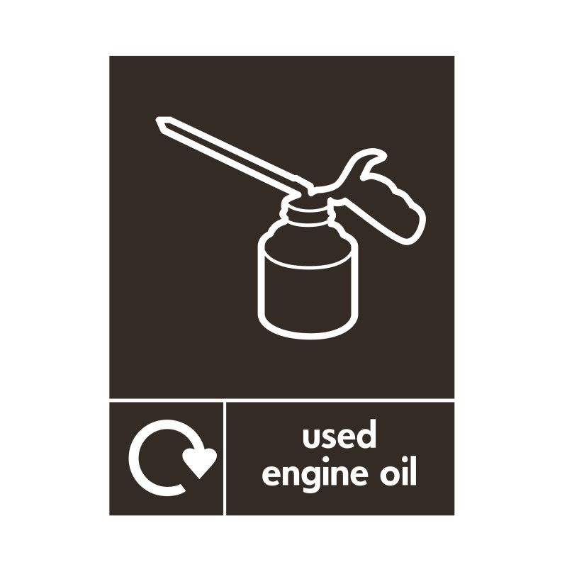 Used Engine Oil Recycling Sign 