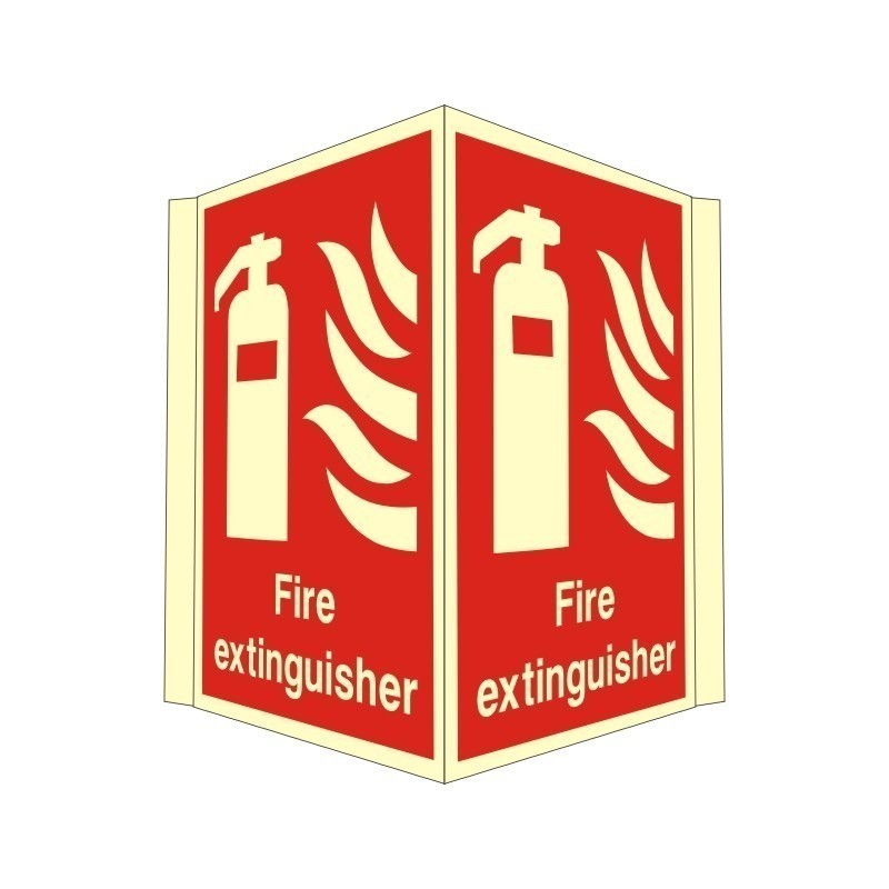 Photoluminescent Fire Extinguisher Projecting Sign