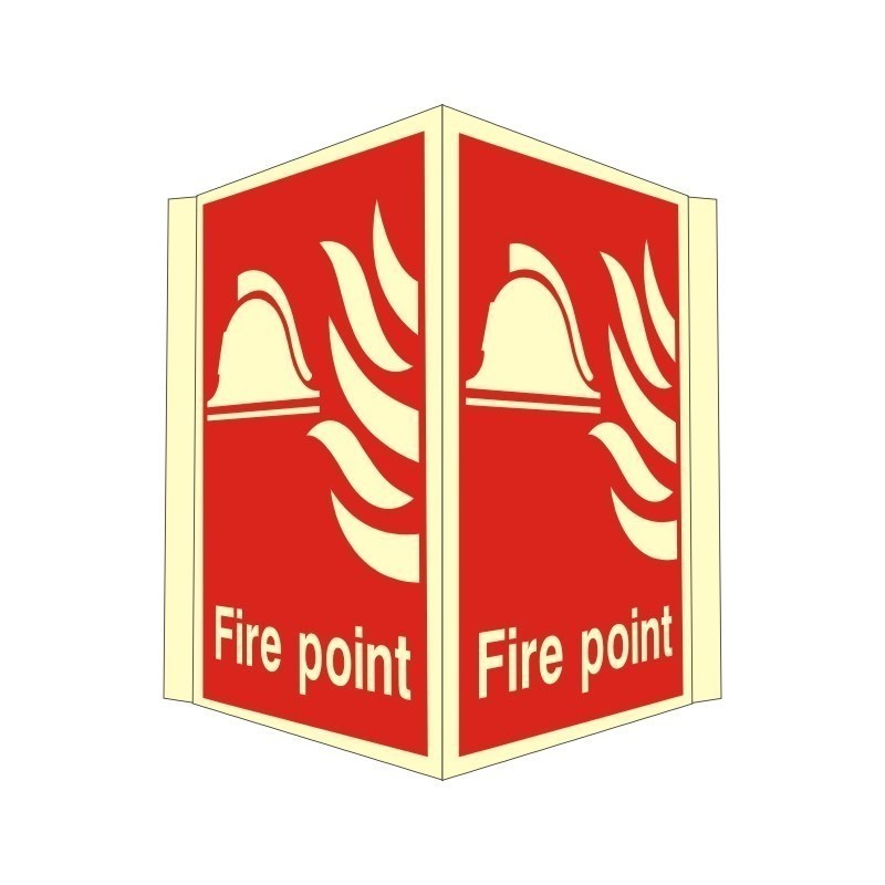 Photoluminescent Fire Point Projecting Sign