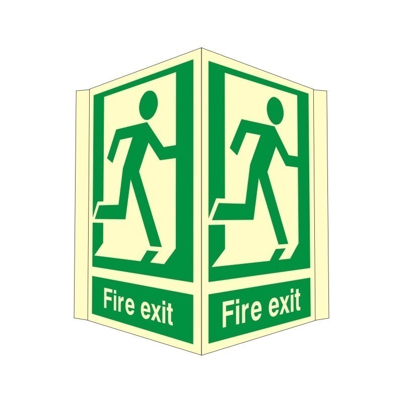 Glow in the Dark Fire Exit Projecting Sign