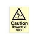 Caution Beware Of The Step Photoluminescent Sign