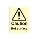 Caution Hot Surface Photoluminescent Sign