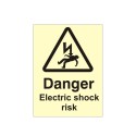 Danger Electric Shock Risk Photoluminescent Sign