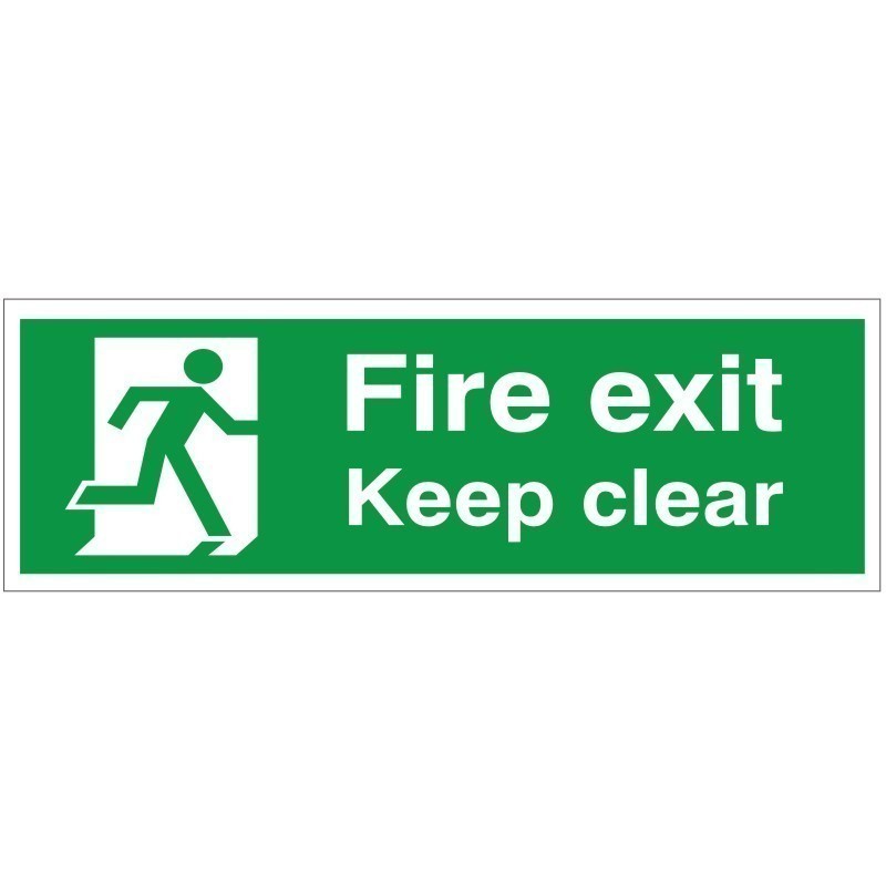 Fire Exit Keep Clear Running Man Right Sign