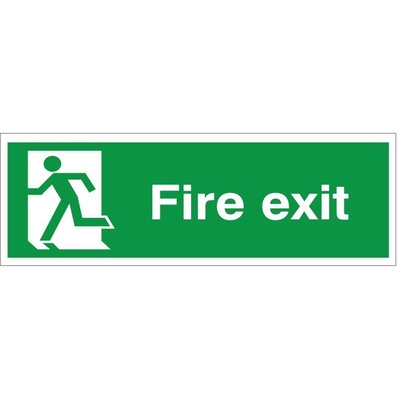 Fire Exit Man Running Left Sign