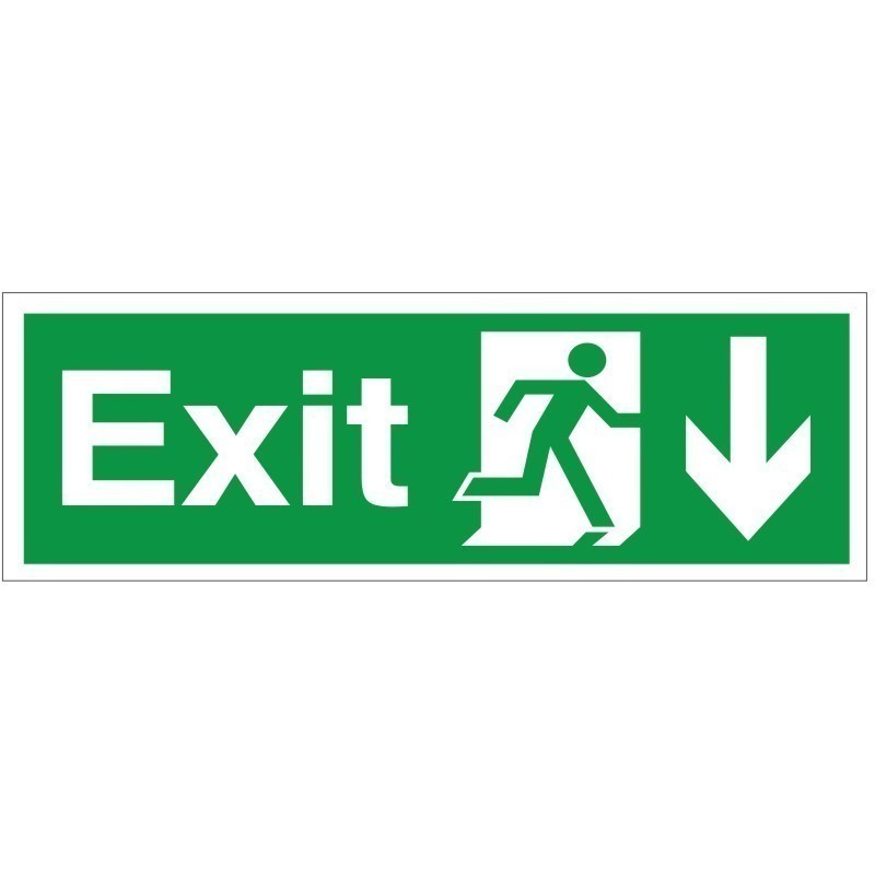 Exit Arrow Down Sign