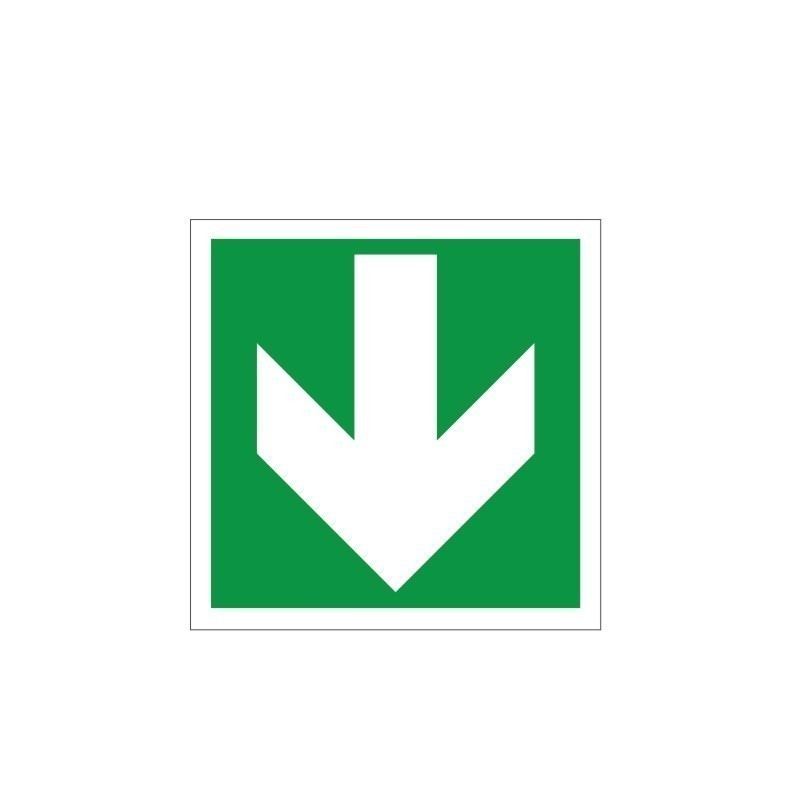 Fire Exit Arrow Down Sign