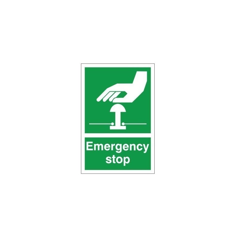 Green Emergency Stop First Aid Sign