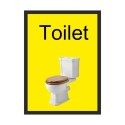 Toilet dementia door sign with realistic toilet image and high-contrast text