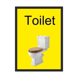 Toilet dementia door sign with realistic toilet image and high-contrast text