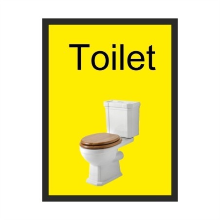 Toilet dementia door sign with realistic toilet image and high-contrast text