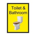 Toilet and Bathroom dementia door sign with realistic toilet image and high-contrast text