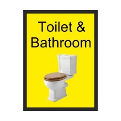 Toilet and Bathroom dementia door sign with realistic toilet image and high-contrast text