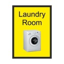Laundry Room dementia door sign with realistic washing machine image and high-contrast text