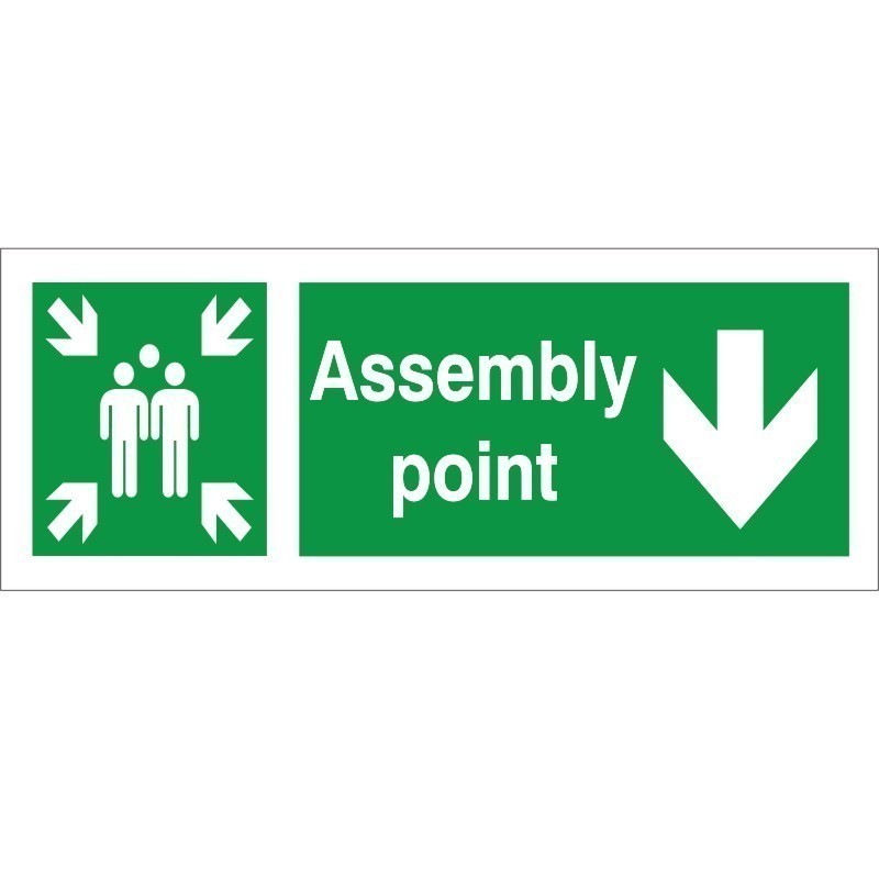 Assembly Point Down Sign 400 x 150mm