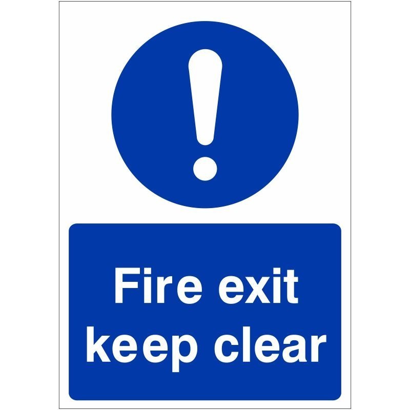 Fire Exit Keep Clear Sign 150mm x 200mm