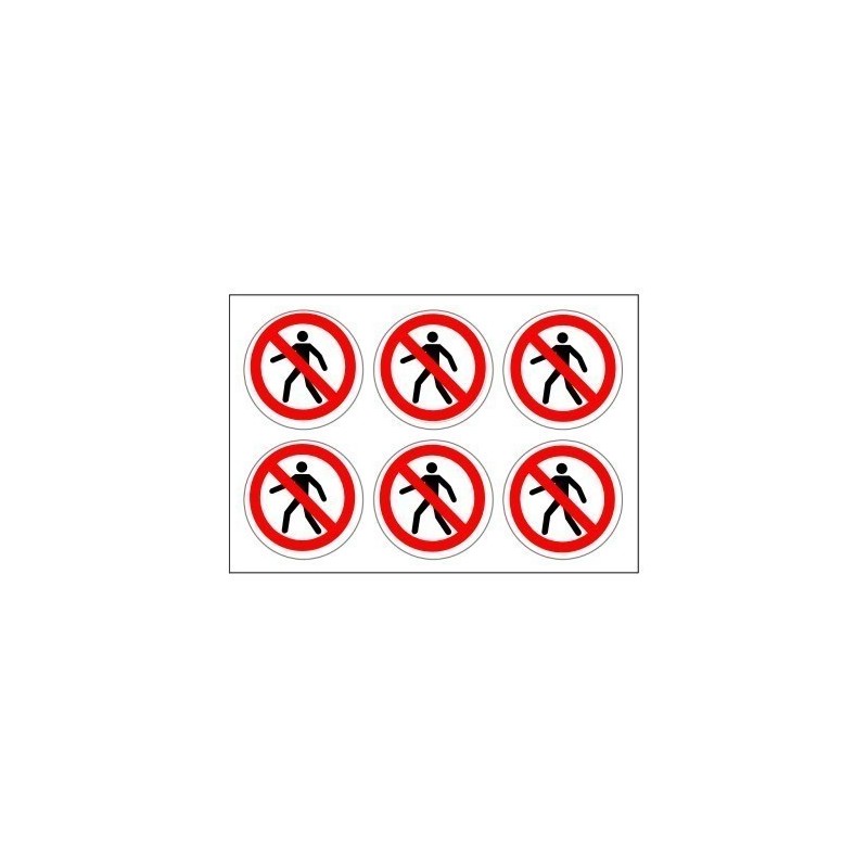 No Pedestrians Labels Pack of 24