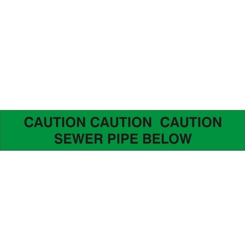 CAUTION CAUTION CAUTION: SEWER PIPE BELOW:  Underground Warning Tape