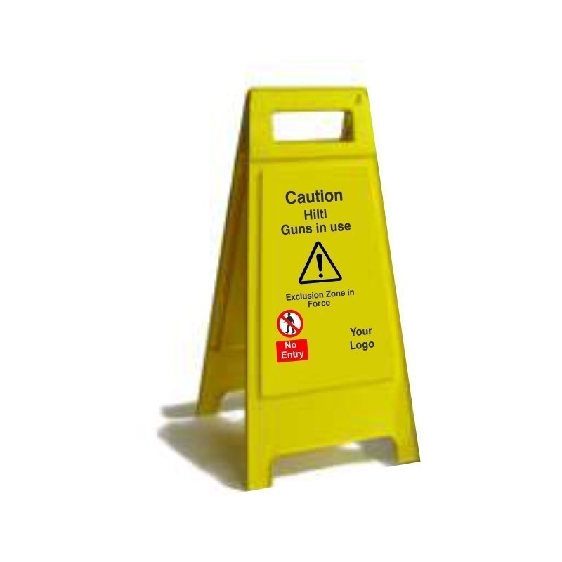 Caution Hiliti Guns In Use Free Standing Sign