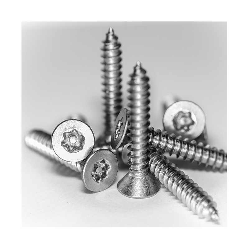 Stainless Steel Star Pin Button Self Tapping Screw 8 x 1" Pack of 10