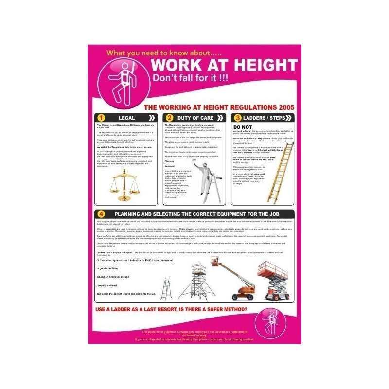 Work at height poster 420x595mm