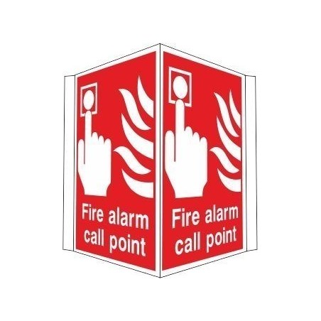 Projecting fire alarm call point sign 400x300mm