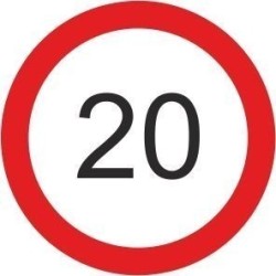 20 mph speed limit sign 600mm diameter sign