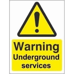 Warning Underground Services Warning Sign