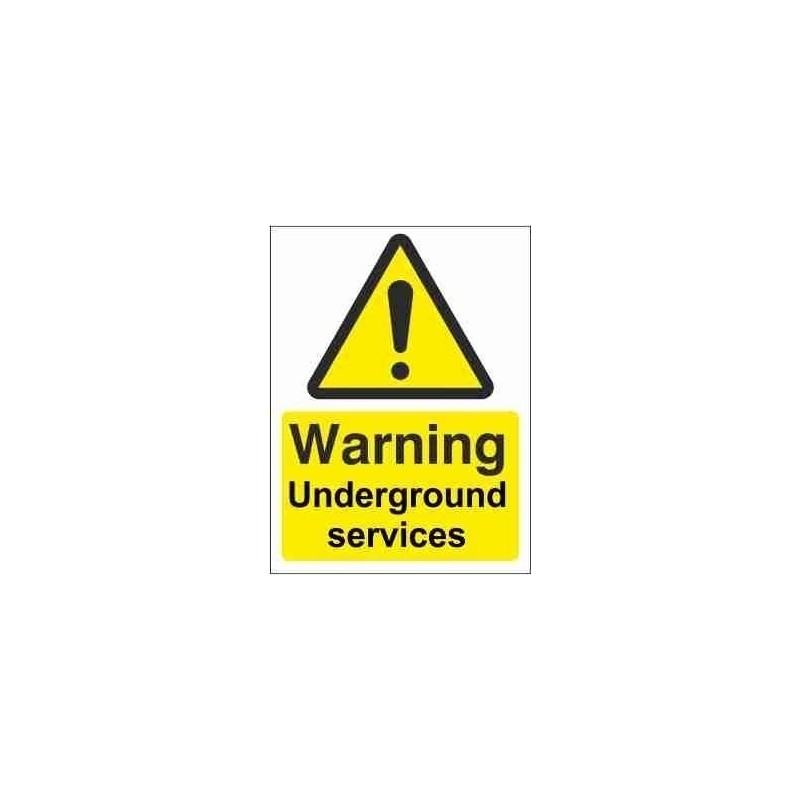 Warning Underground Services Warning Sign