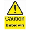 Caution Barbed Wire Warning Sign