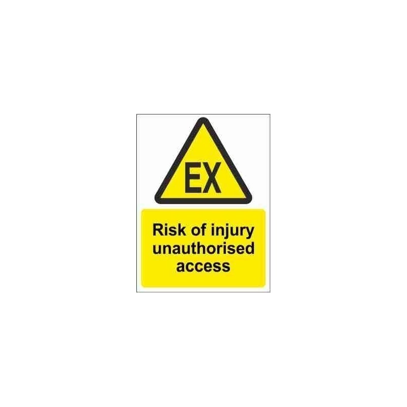 Risk Of Injury Unauthorised Access Warning Sign