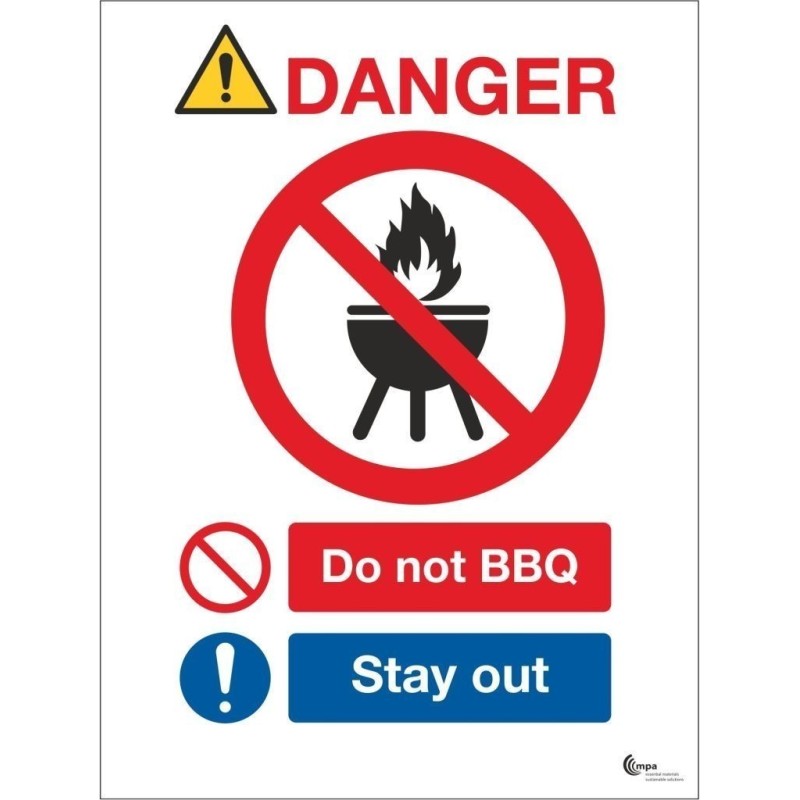 Danger Do Not BBQ Sign - Stay Out