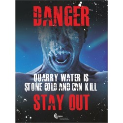 Danger deep cold water do not swim sign in a variety of sizes and materials with or without your logo