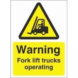 Double Sided Warning Forklift Trucks Operating Sign