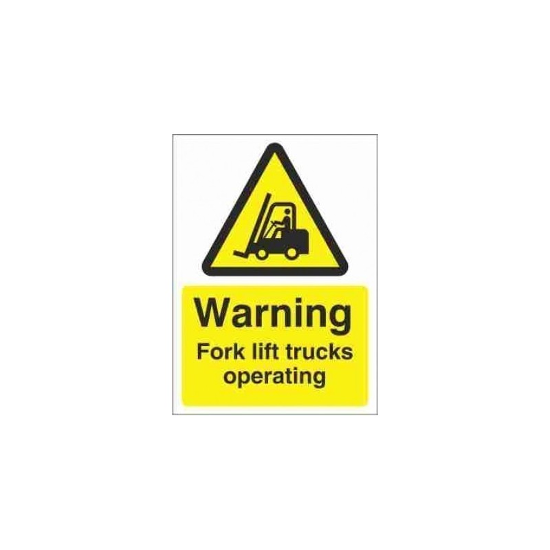 Double Sided Warning Forklift Trucks Operating Sign