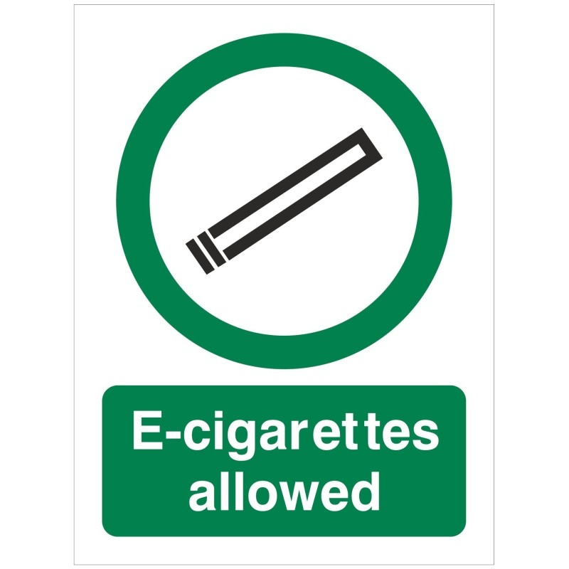 E-Cigarettes Allowed 150X200mm Sign