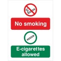 No Smoking E-Cigarettes Allowed Sign