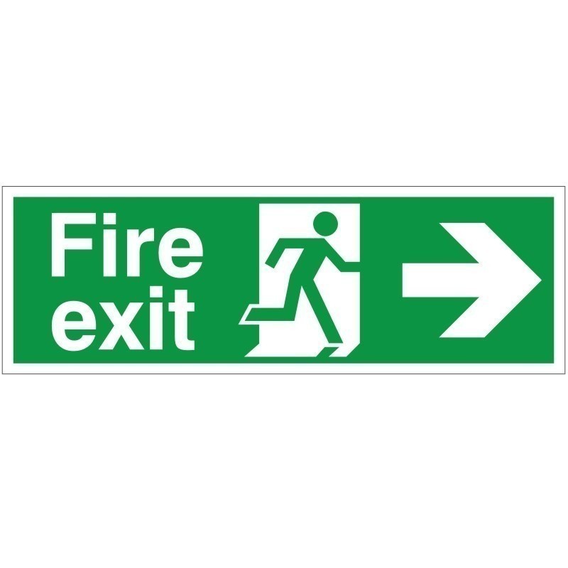 Extra Large Fire Exit Arrow Left Sign 900mm x 300mm - 3mm Foamex