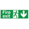 Extra Large Fire Exit Arrow Left Sign 900mm x 300mm - 3mm Foamex