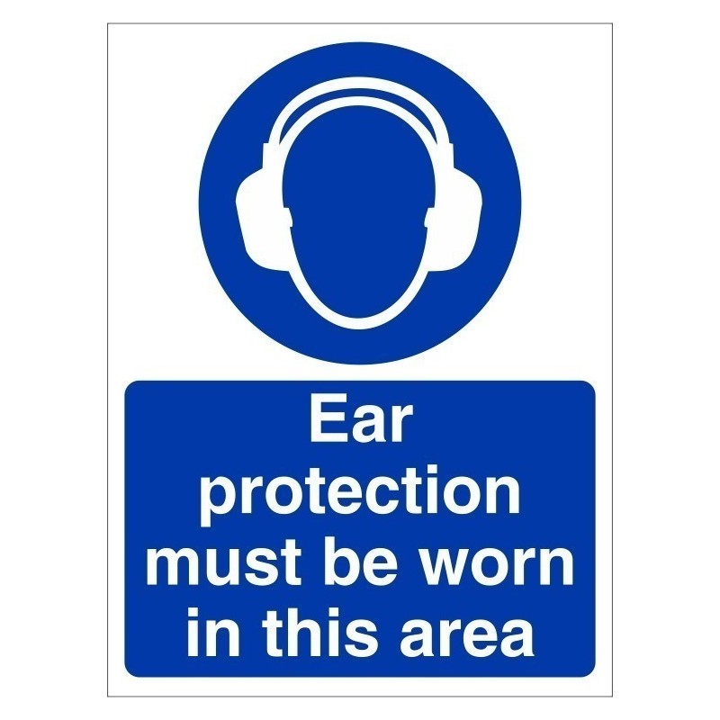 Ear Protection Must Be Worn In This Area Sign