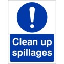 Clean Up Spillages Sign