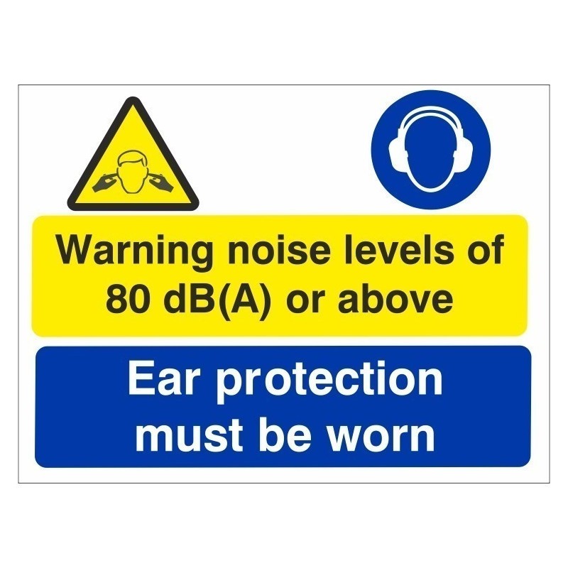 Ear Protection Must Be Worn Multi Purpose Sign