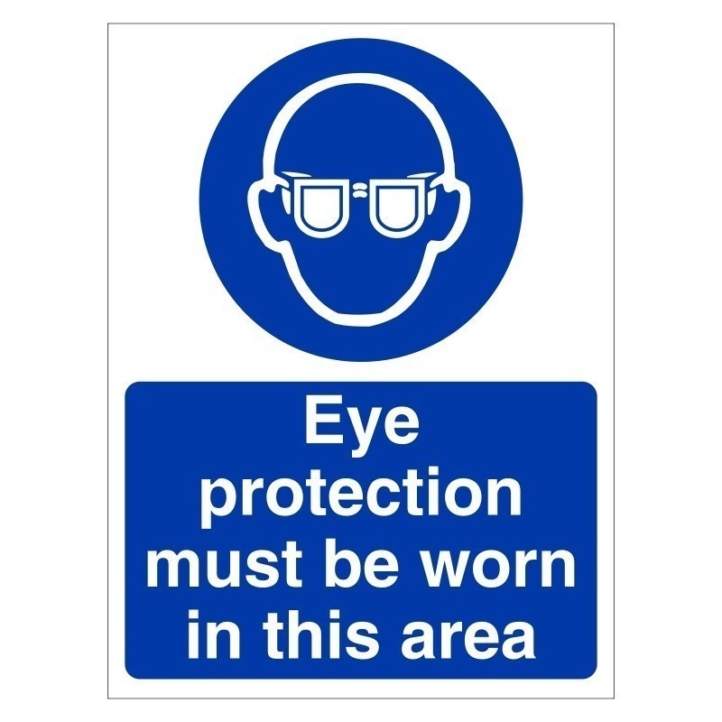 Eye Protection Must Be Worn In This Area Sign