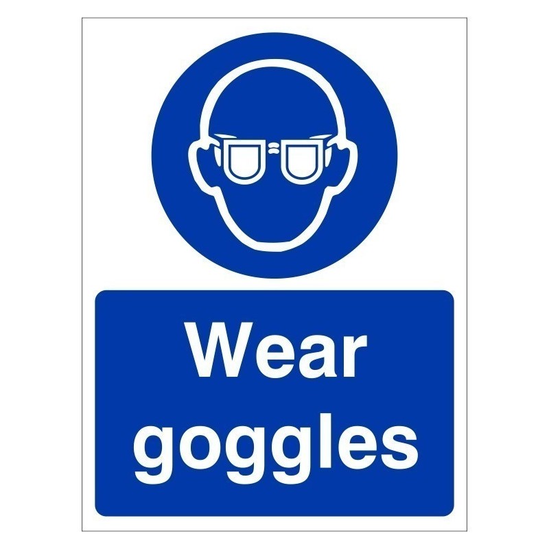 Wear Goggles Eye Protection Sign