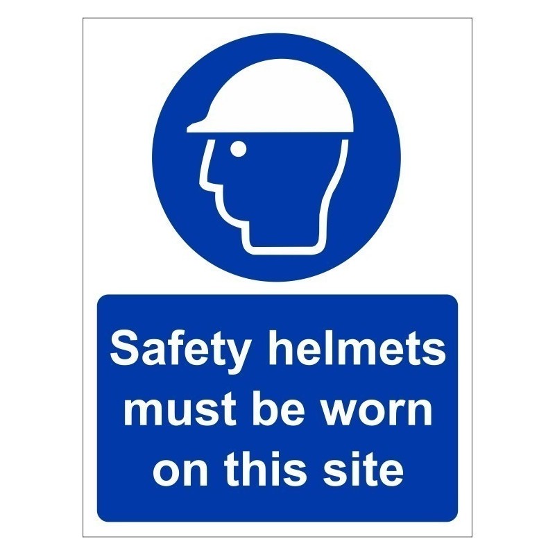 Safety Helmets Must Be Worn On This Site Sign