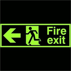 Glow in the Dark Fire Exit Left Sign