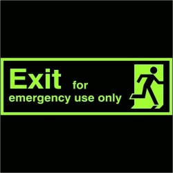 Glow in the Dark Exit For Emergency Use Only Sign